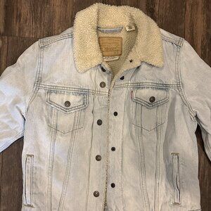Levi's Women's Sherpa Lined Light Wash Jean Jacket